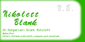 nikolett blank business card